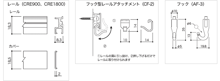 10kg用ピクチャーレールセット 荒川技研｜ピクチャーレールの激安通販【松装】